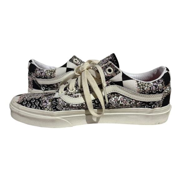 Vans Old Skool Floral Patchwork Sneakers Women's 6.5 Black Pink White Retro Skt - Picture 5 of 10
